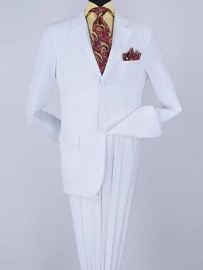 Apollo King White Poplin Classic Fit Suit